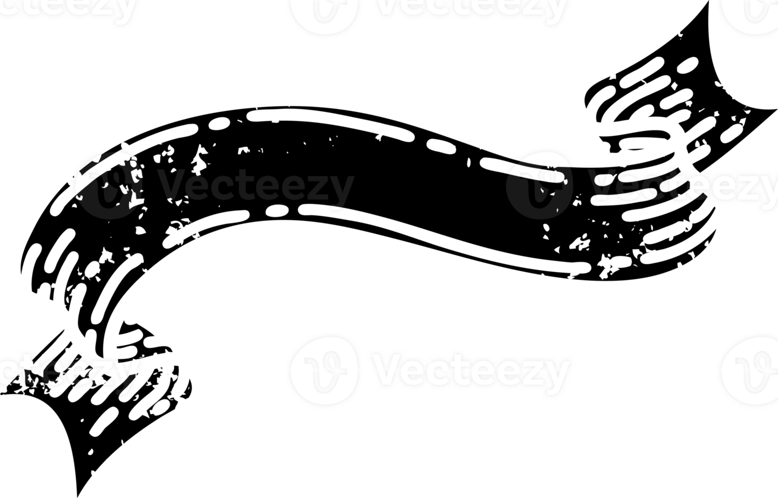 tattoo in black line style of a banner distressed icon png