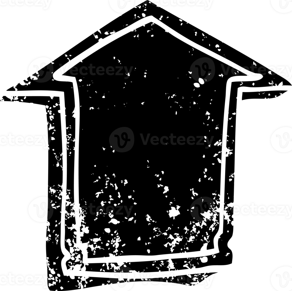 line drawing cartoon arrow pointing up distressed icon png