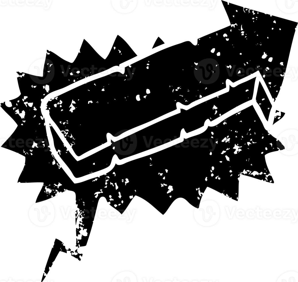 hand drawn speech bubble cartoon stone pointing arrow distressed icon png