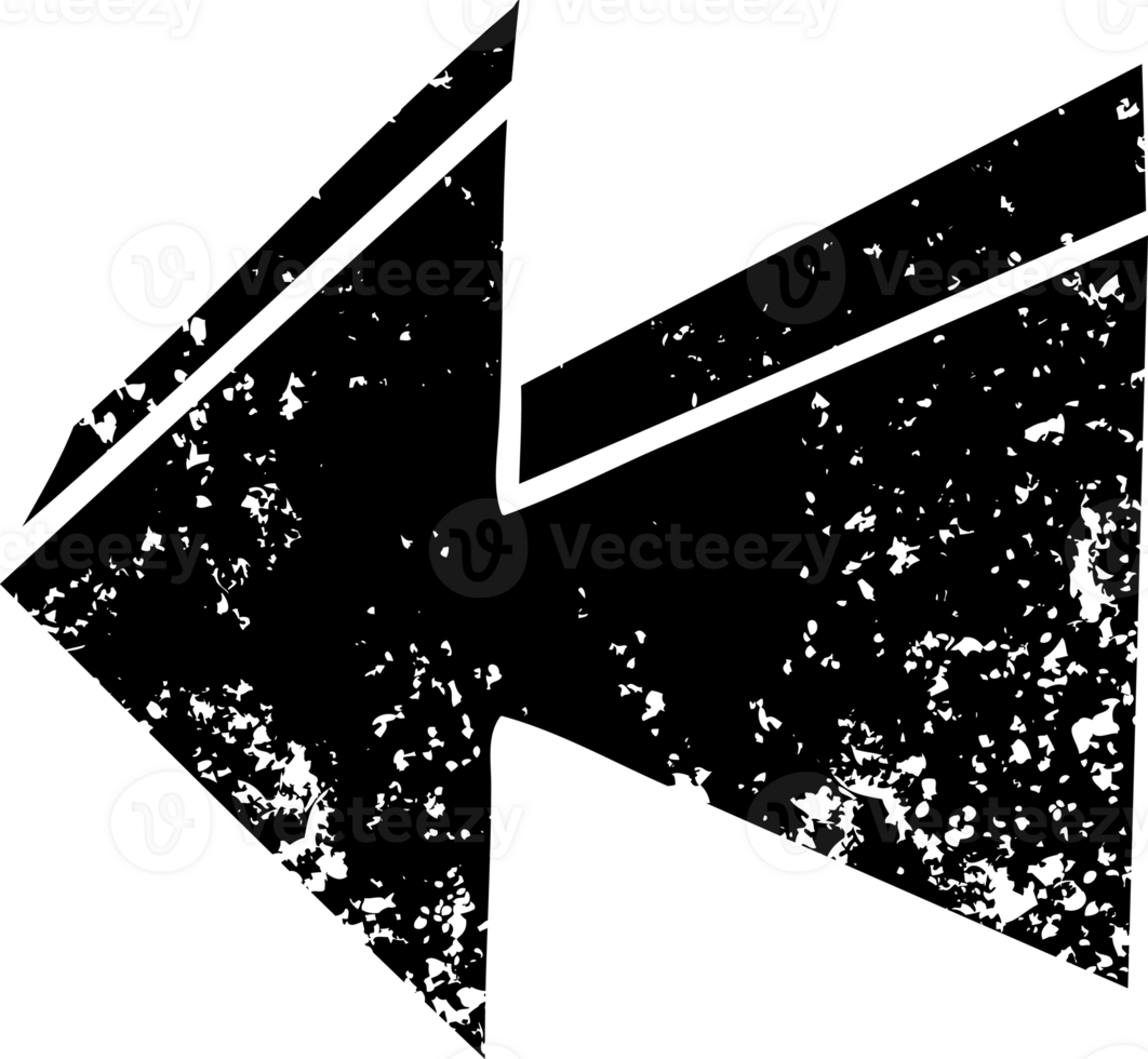 line drawing quirky cartoon arrow distressed icon png