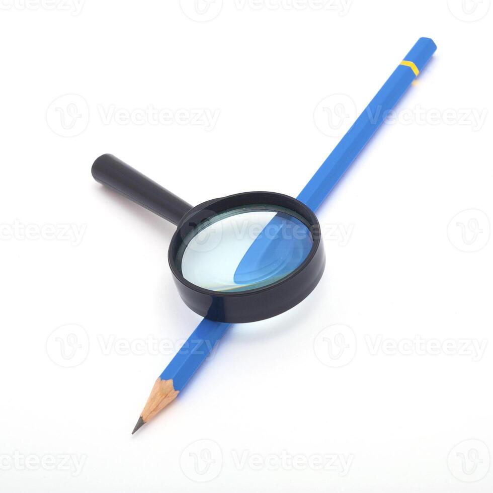 Pencil for the sketches with the magnifier photo