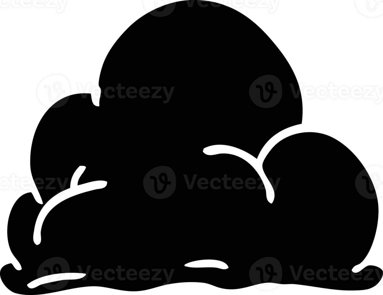 line drawing cartoon fluffy white clouds solid black icon png
