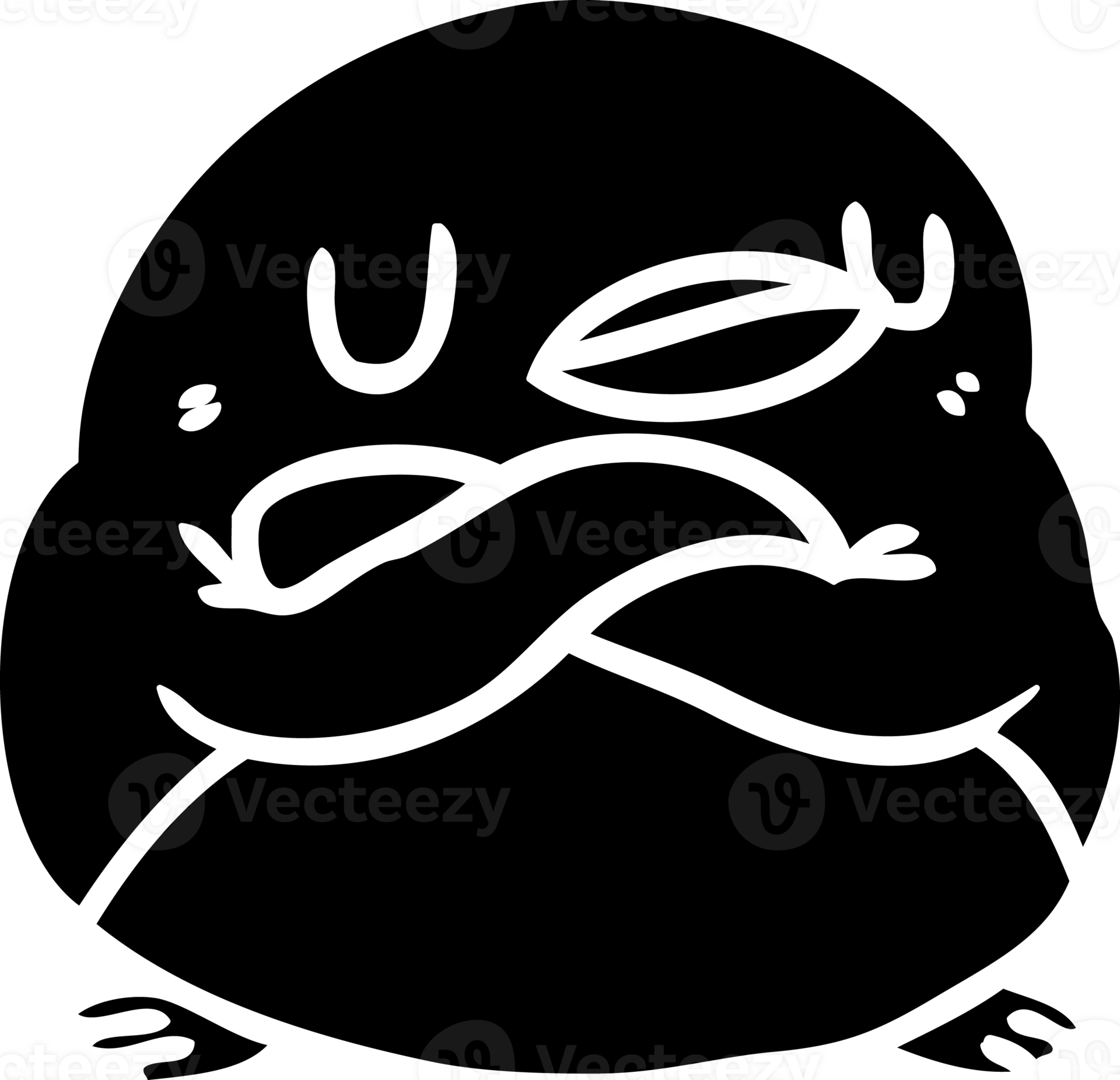 line drawing of a penguin with crossed arms solid black icon 45451955 PNG