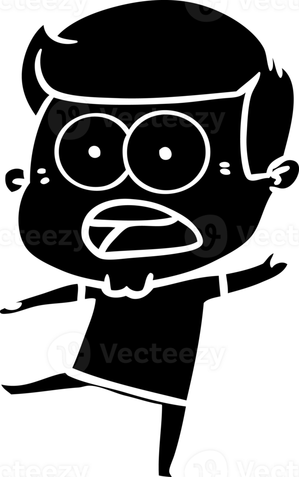 cartoon shocked man solid black icon png