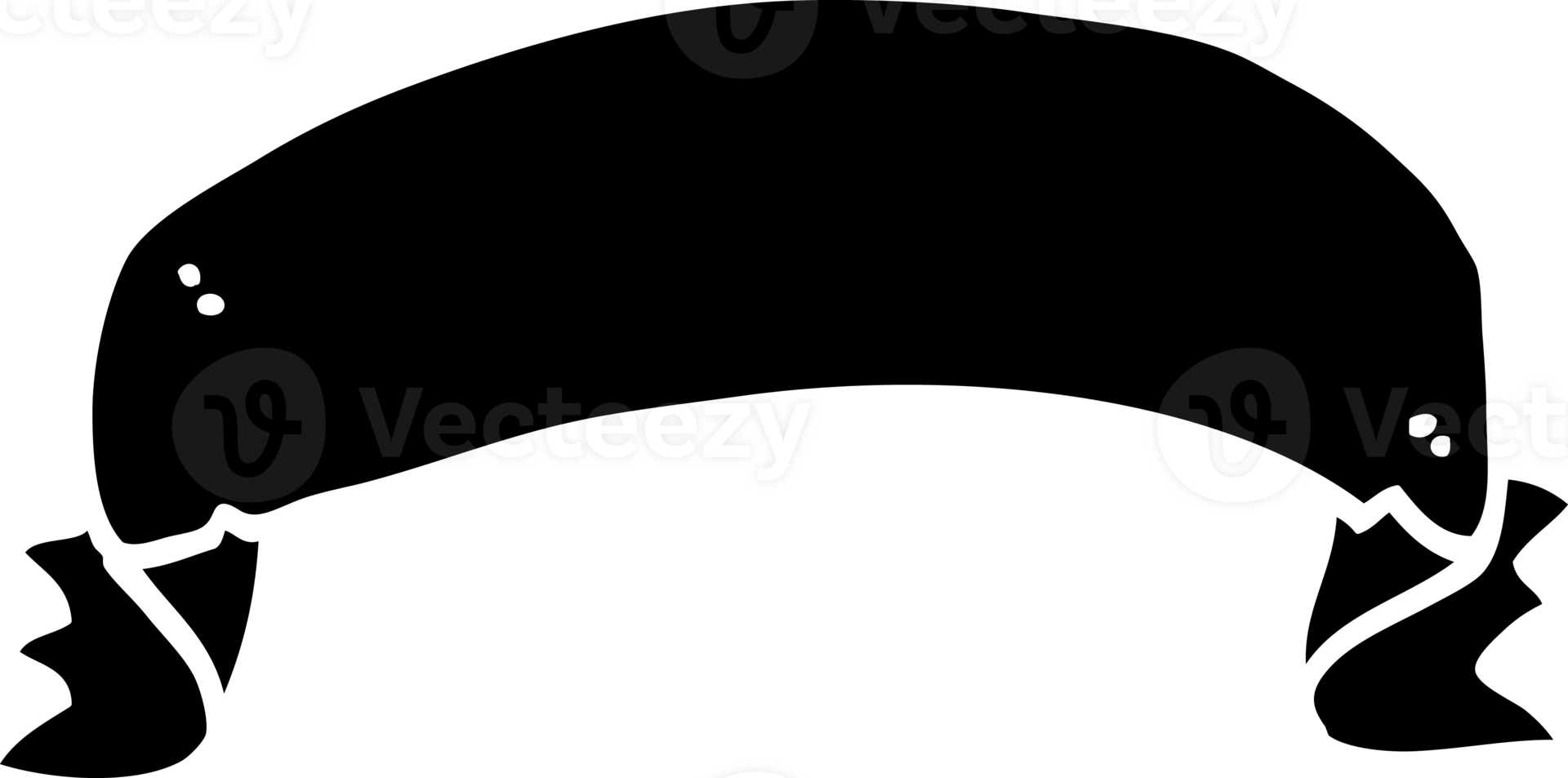 line drawing cartoon scroll banner solid black icon png