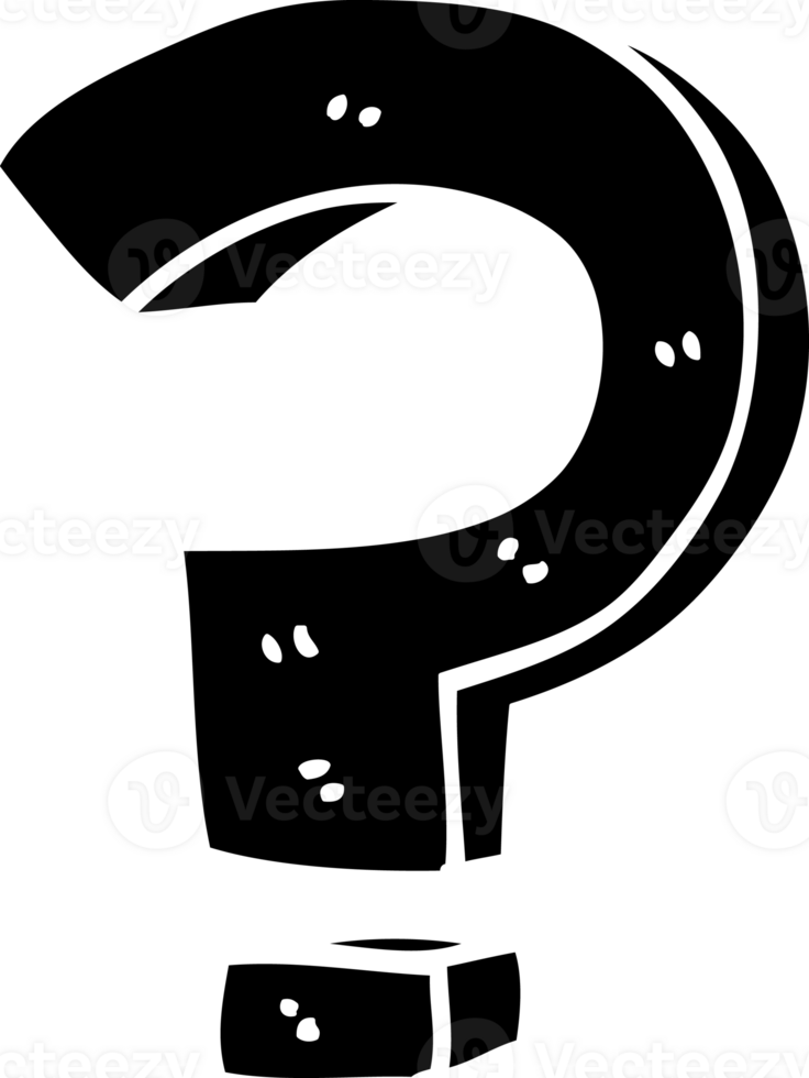 line drawing cartoon question mark solid black icon png