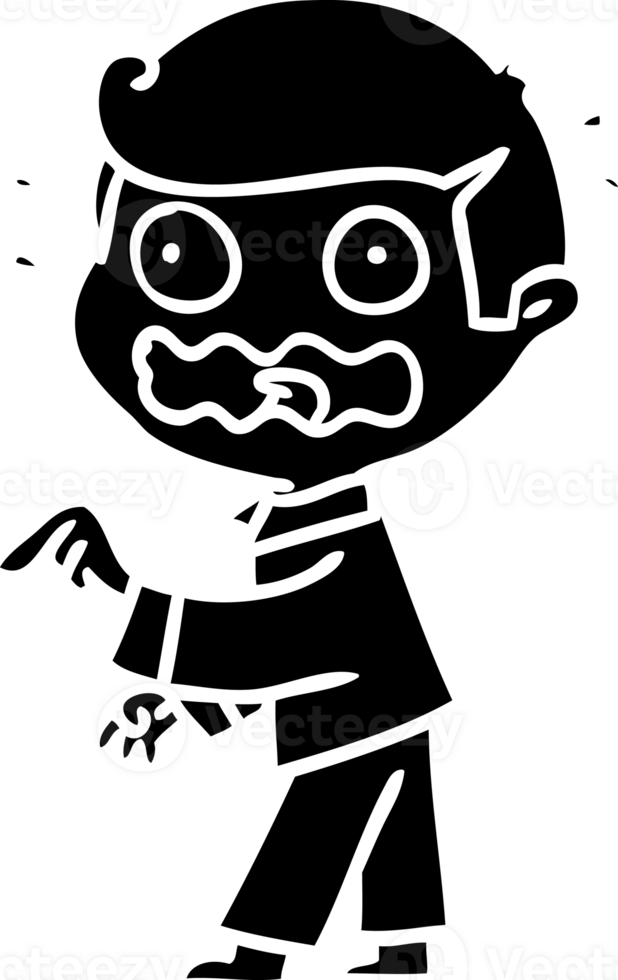 cartoon stressed out pointing solid black icon png