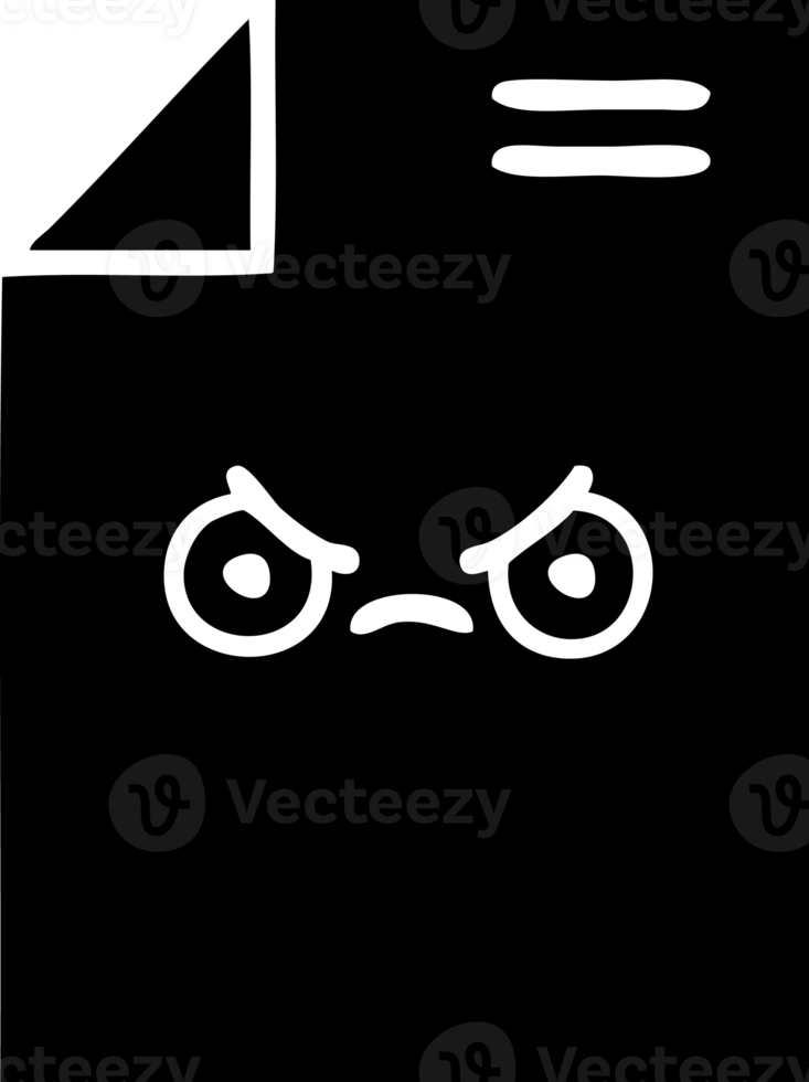 line drawing cartoon of a sheet of paper  solid black icon png