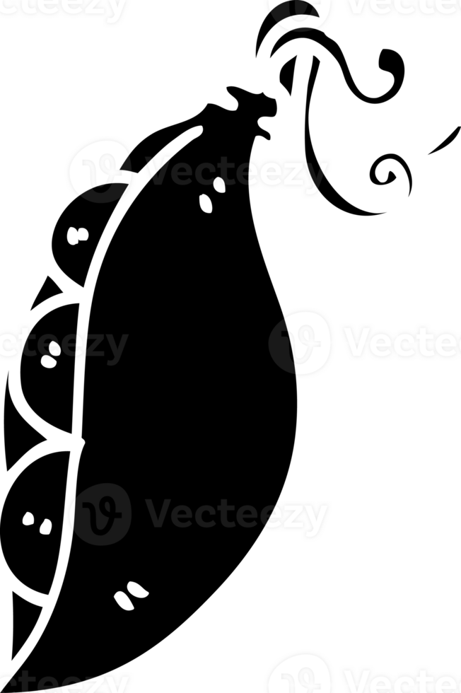 línea dibujo dibujos animados chícharos en vaina sólido negro icono ...