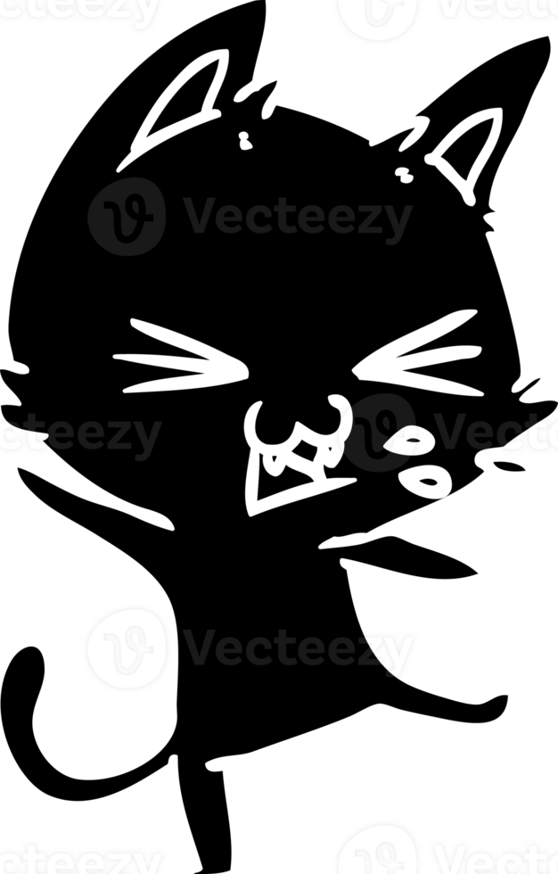 cartoon cat throwing a tantrum solid black icon 45464945 PNG