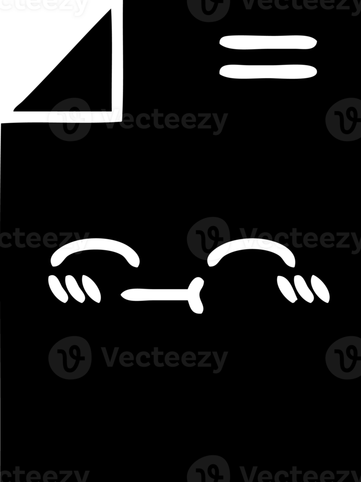 line drawing cartoon of a sheet of paper  solid black icon png