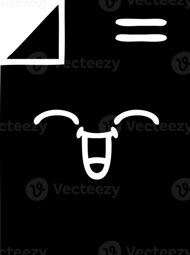 line drawing cartoon of a sheet of paper  solid black icon png
