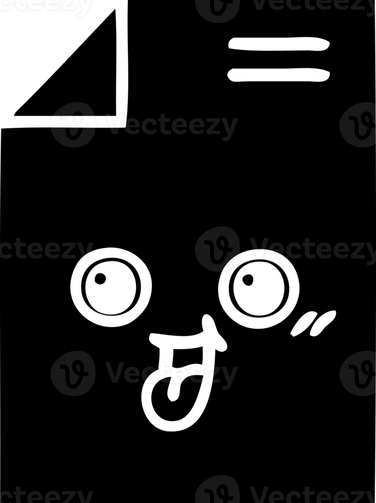 line drawing cartoon of a sheet of paper  solid black icon png