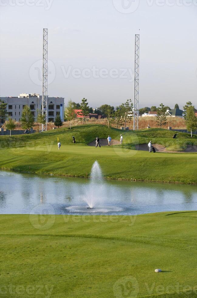 Fine golf club in foothills of Zailiyskiy Alatau photo