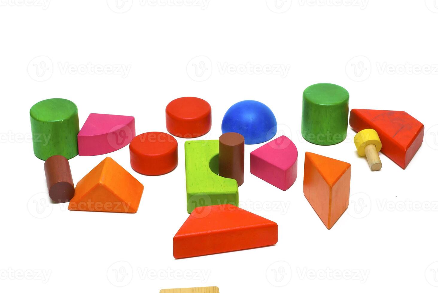 Colored wooden toys photo