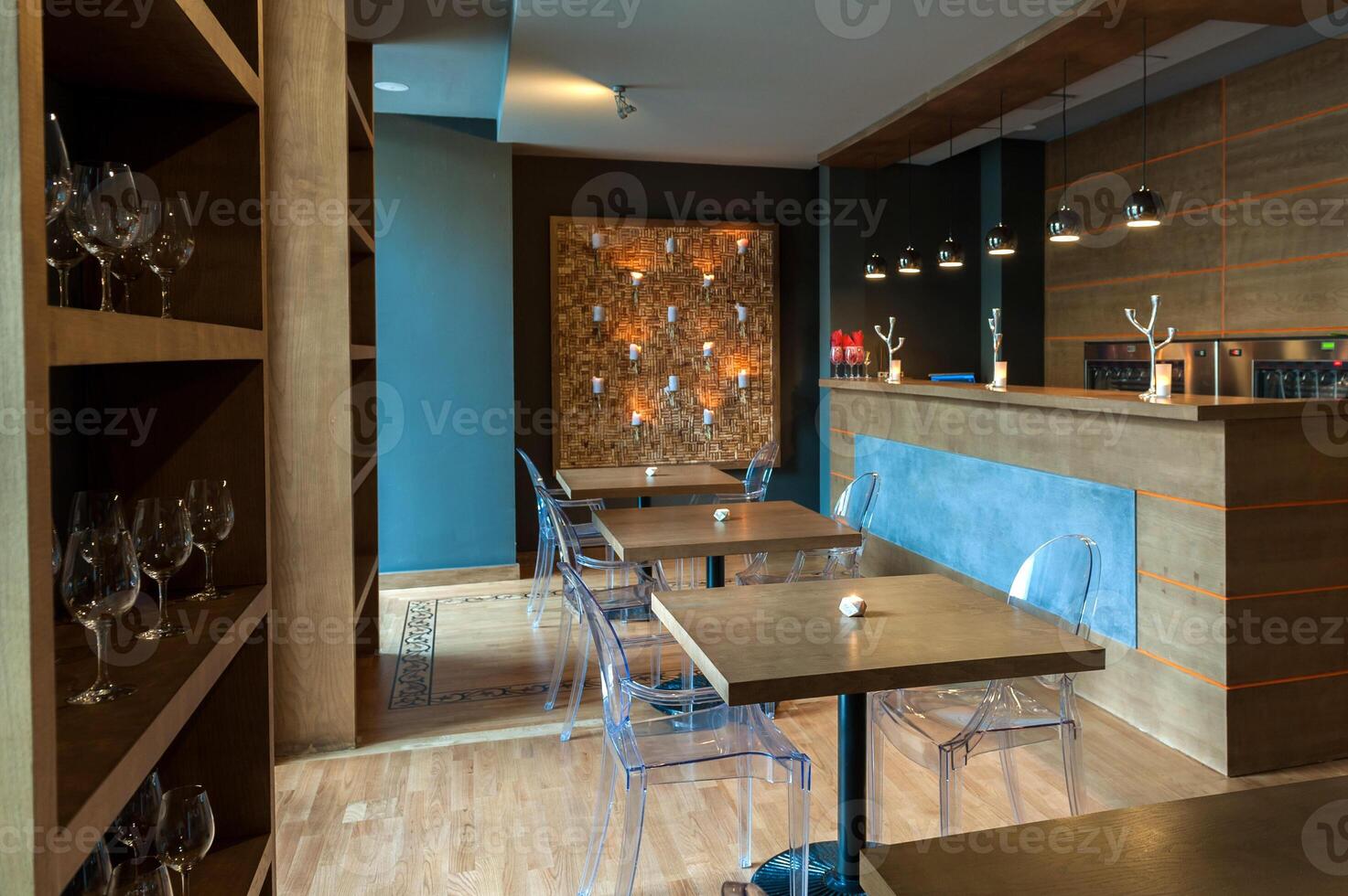 Interior of a fashion wine shop photo