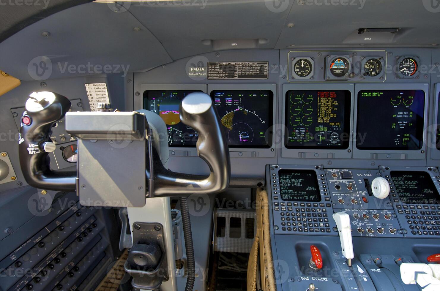 pilot cockpit in an VIP commercial airplane photo