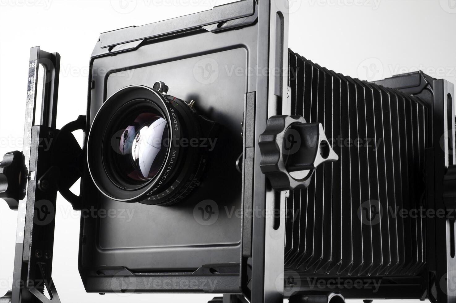 Large format camera front taken from the side. photo