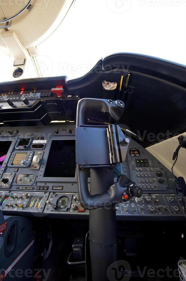pilot cockpit in an VIP commercial airplane photo