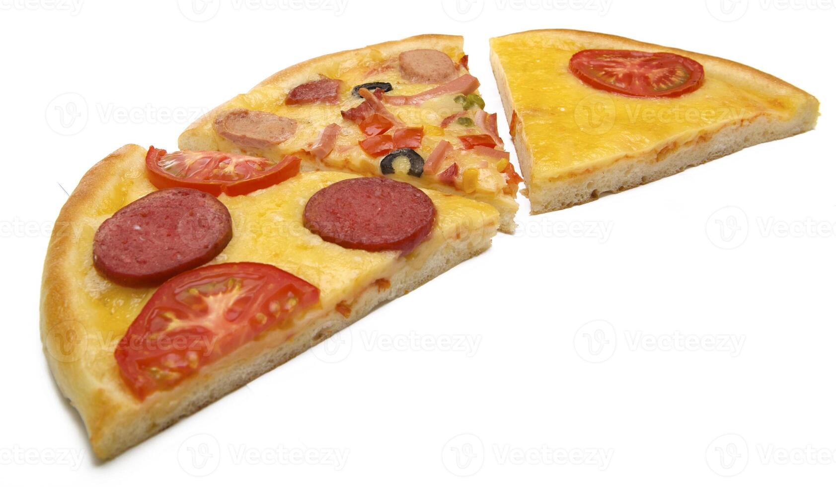 Fresh, appetizing pizza proschiutto photo