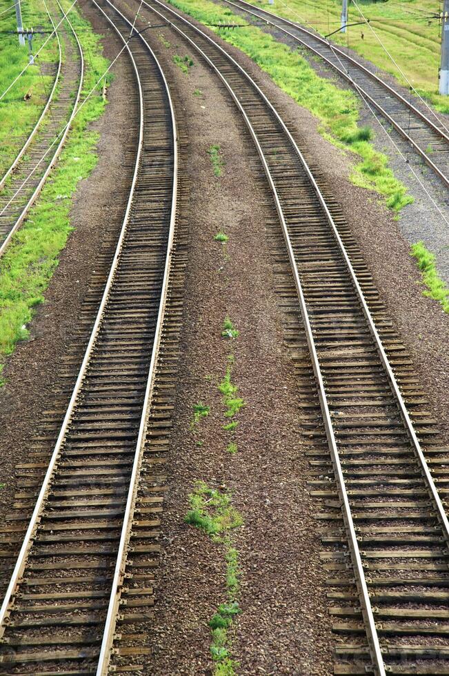 The railway in steppes of Kazakhstan photo