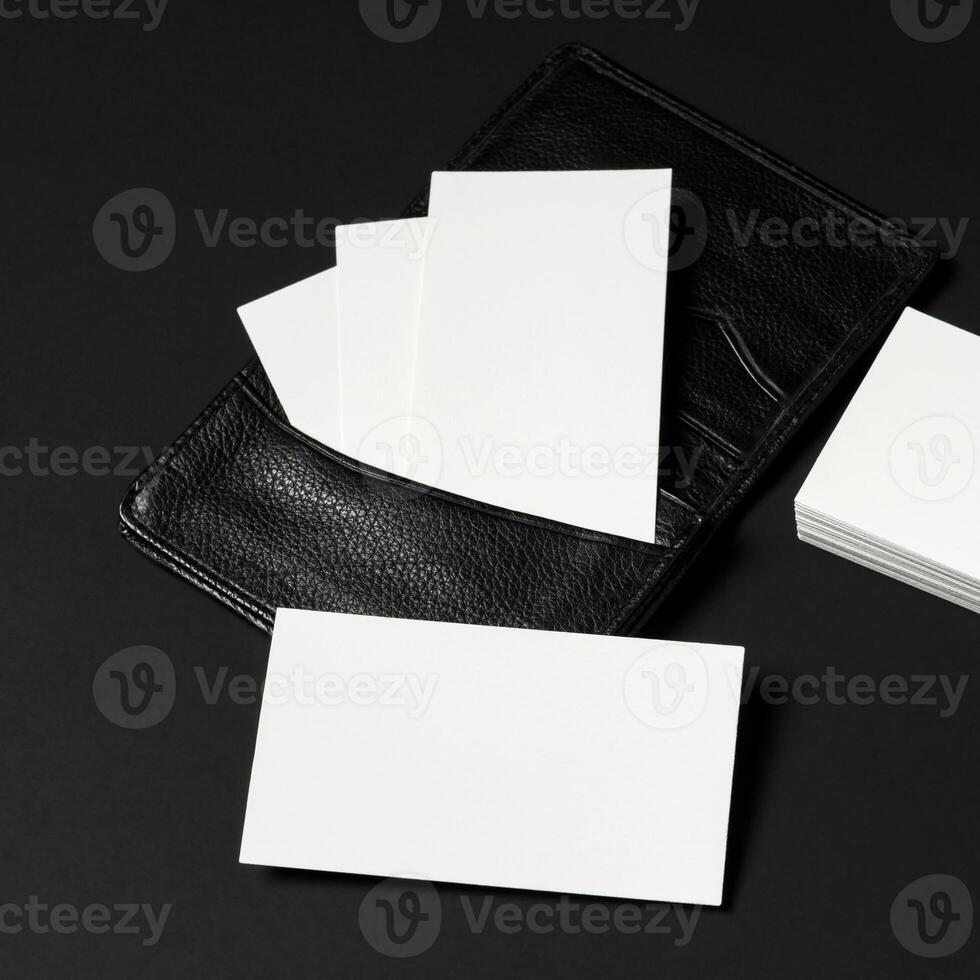 Mockup of business cards for branding photo