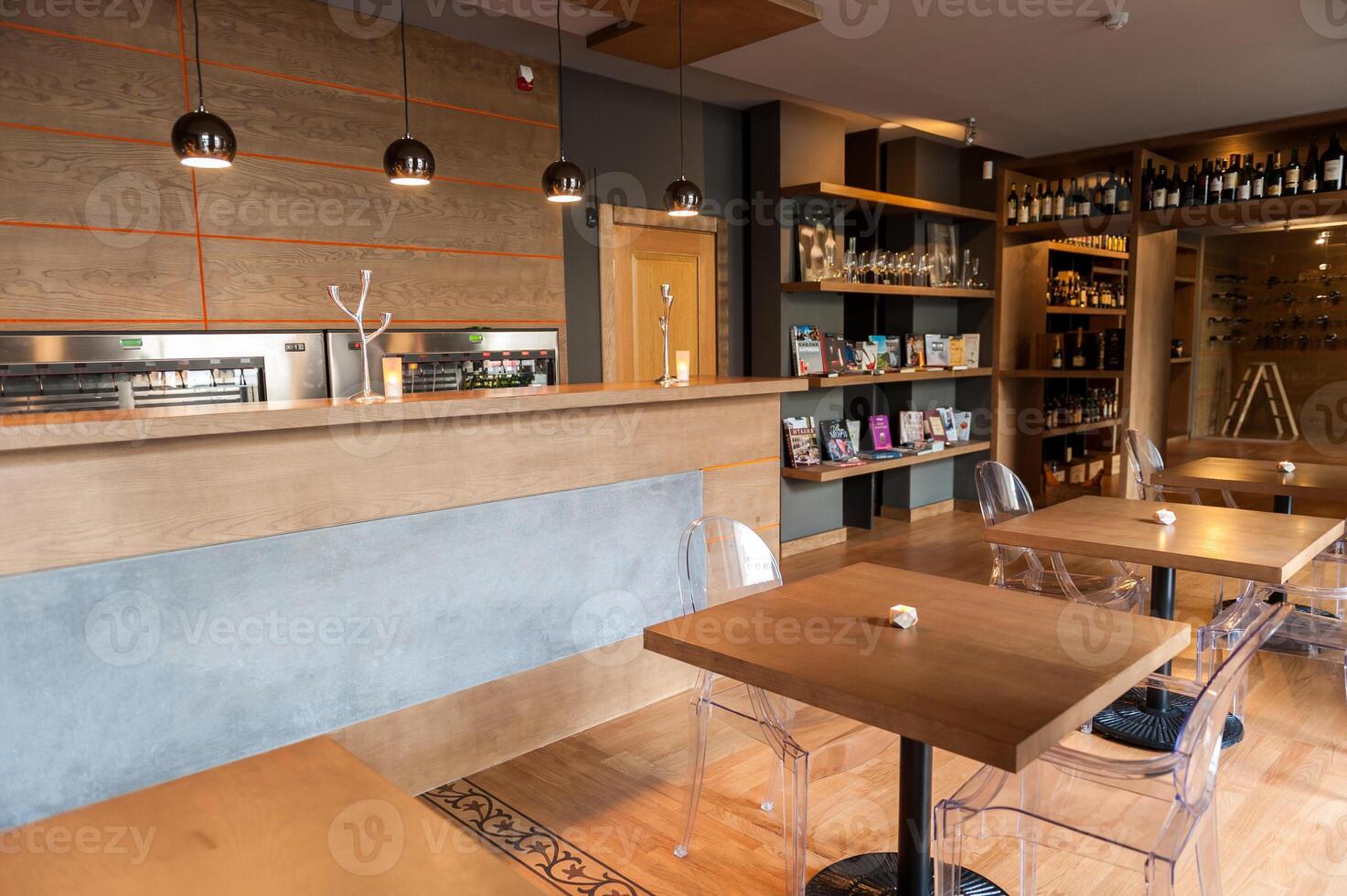 Interior of a fashion wine shop photo