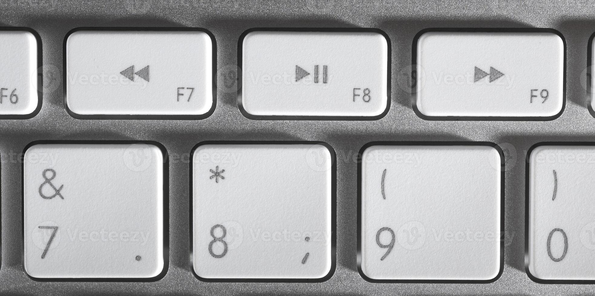 The aluminium keyboard for the computer photo