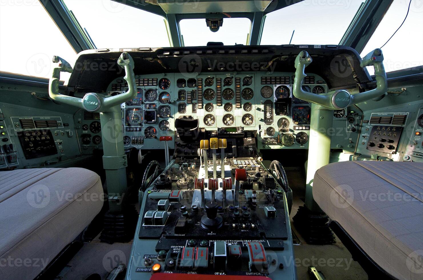 pilot cockpit in an VIP commercial airplane photo