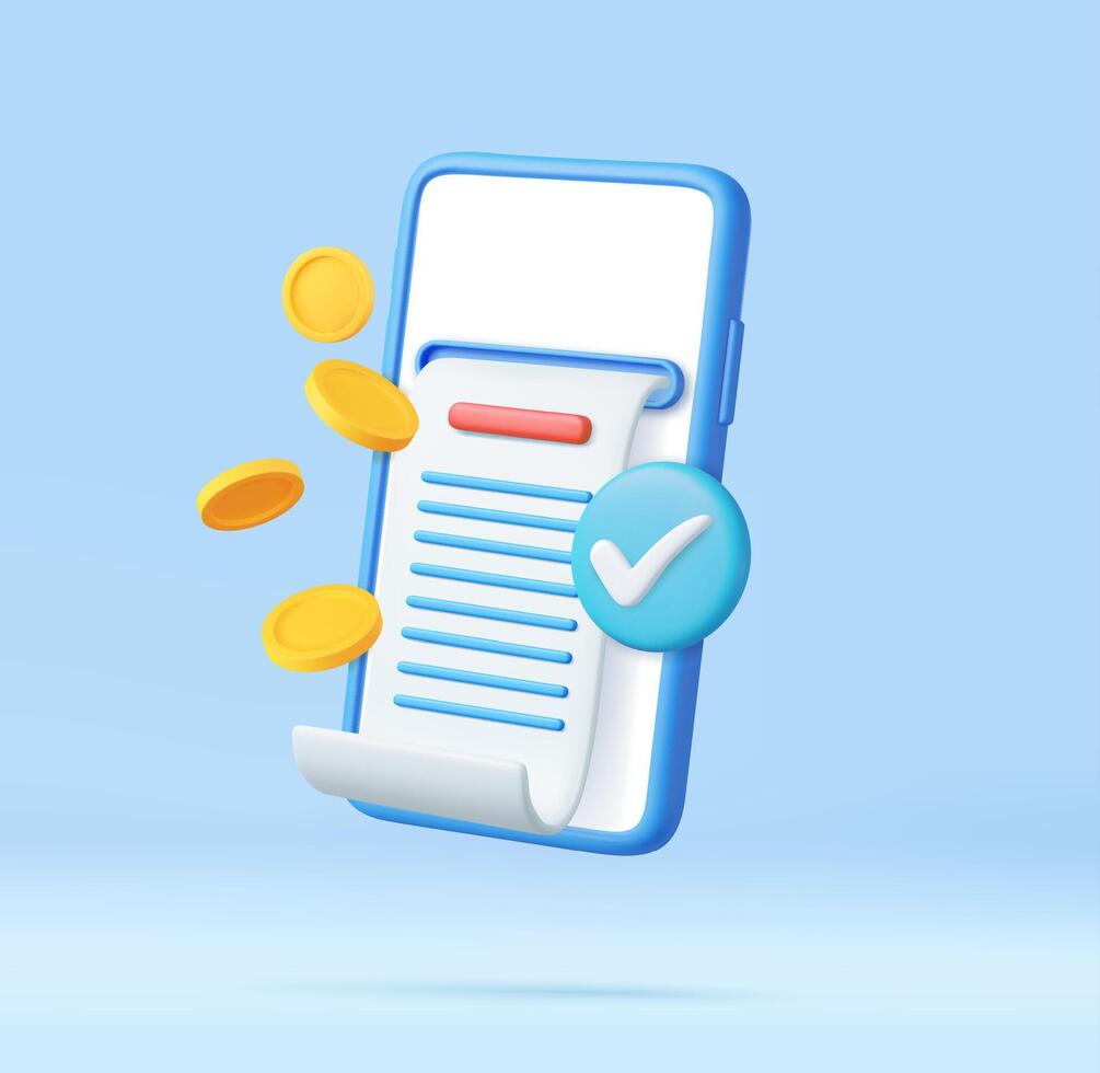 3D bill payment vector