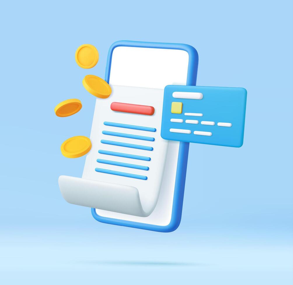 3D bill payment vector