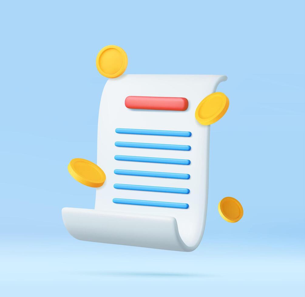 3D bill payment vector