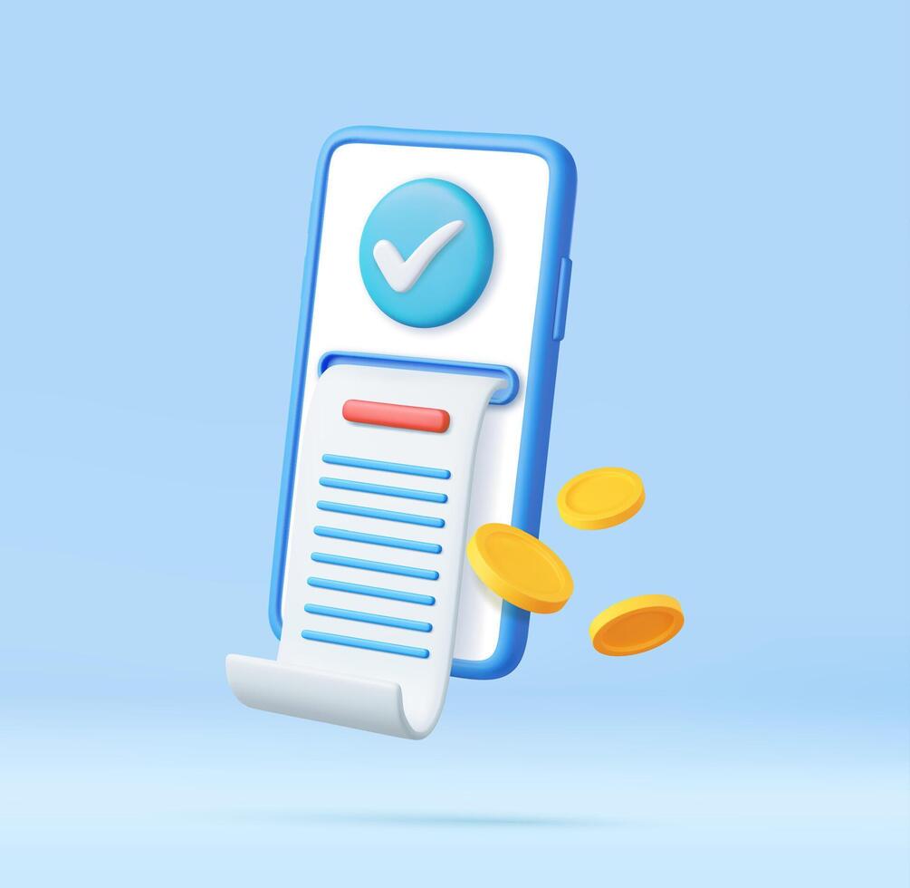 3D bill payment vector