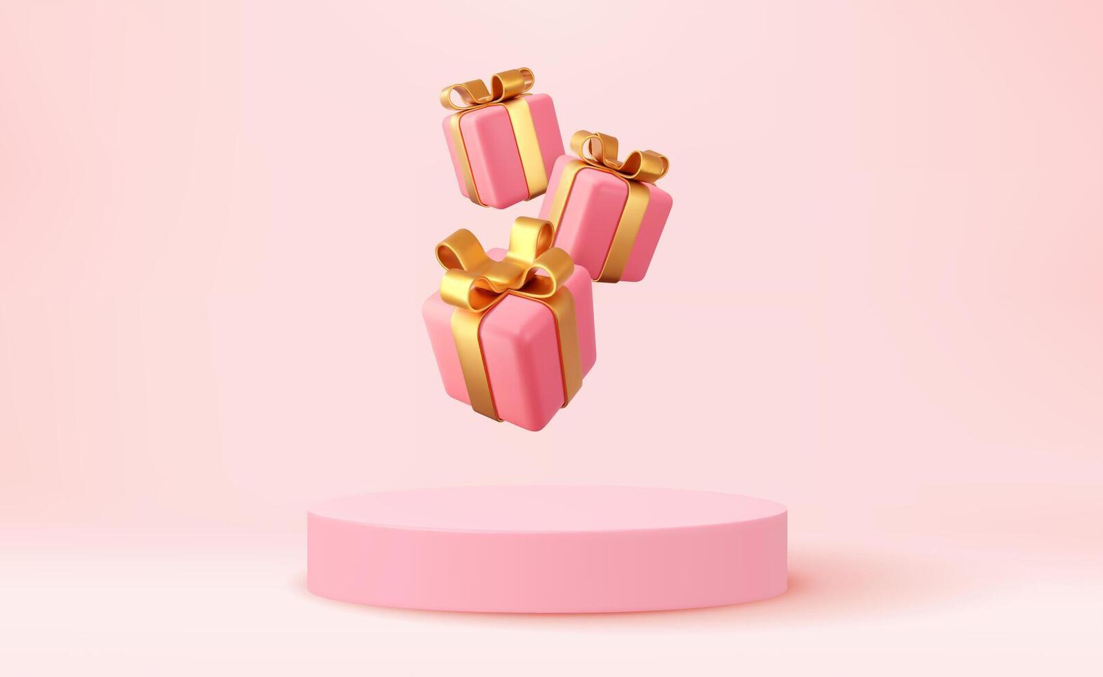 3d Christmas style Product podium scene vector