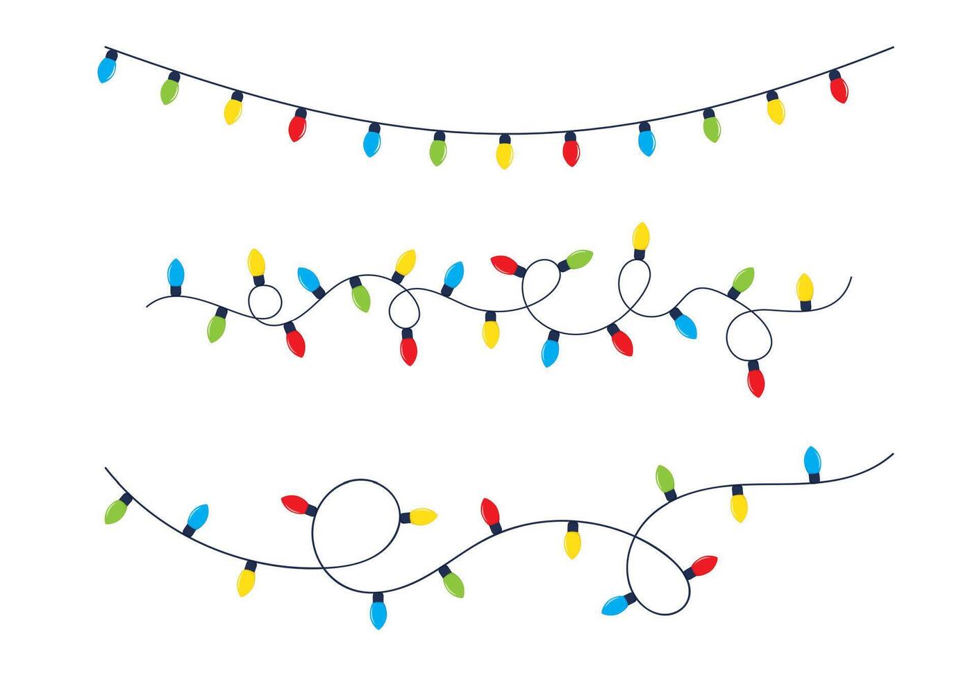 Christmas color lights vector