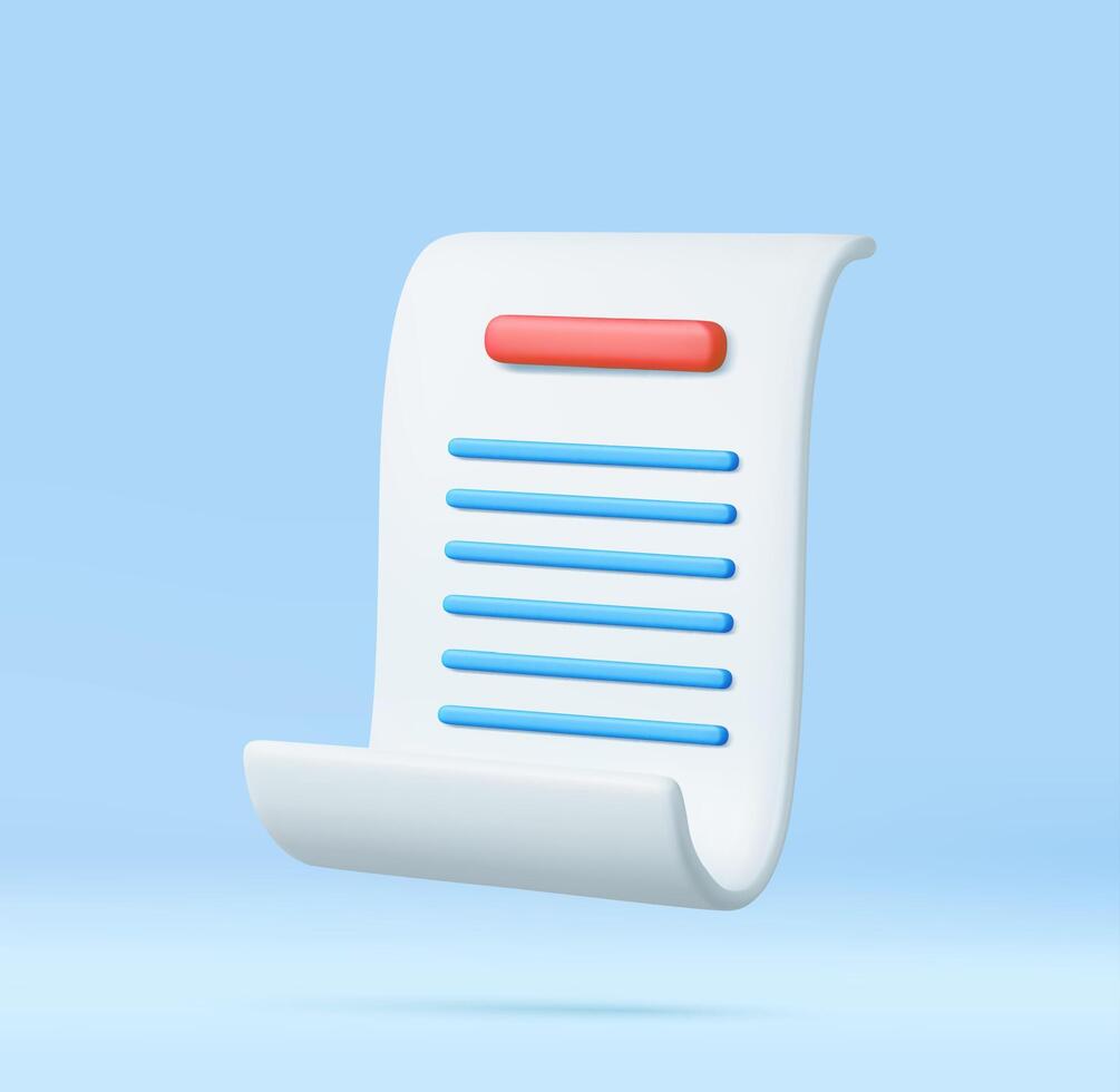 Paper bill of transaction receipt payment icon vector