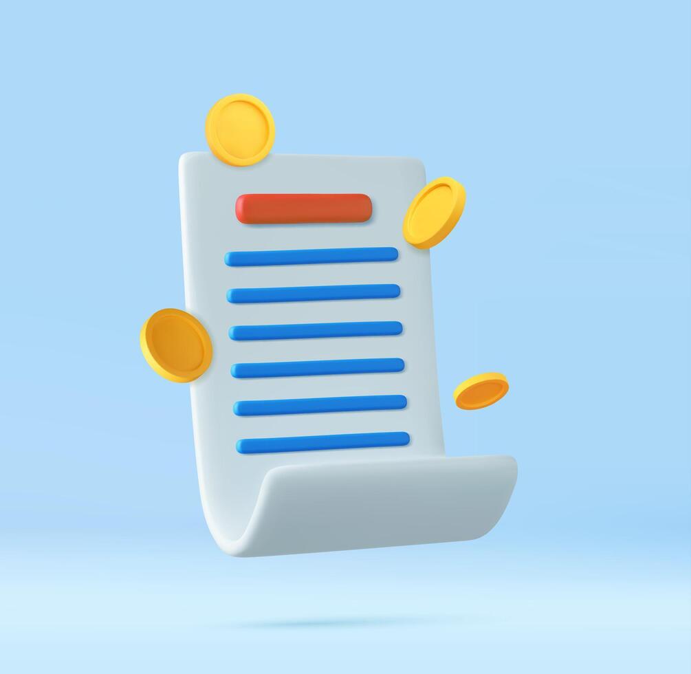 3D bill payment vector