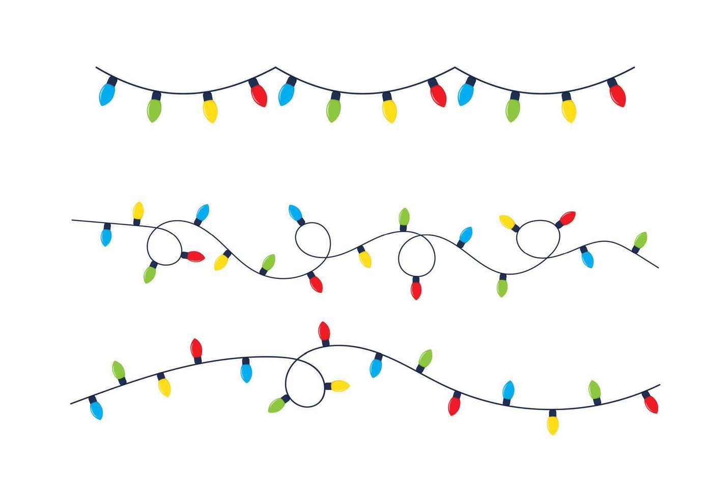 Christmas color lights vector