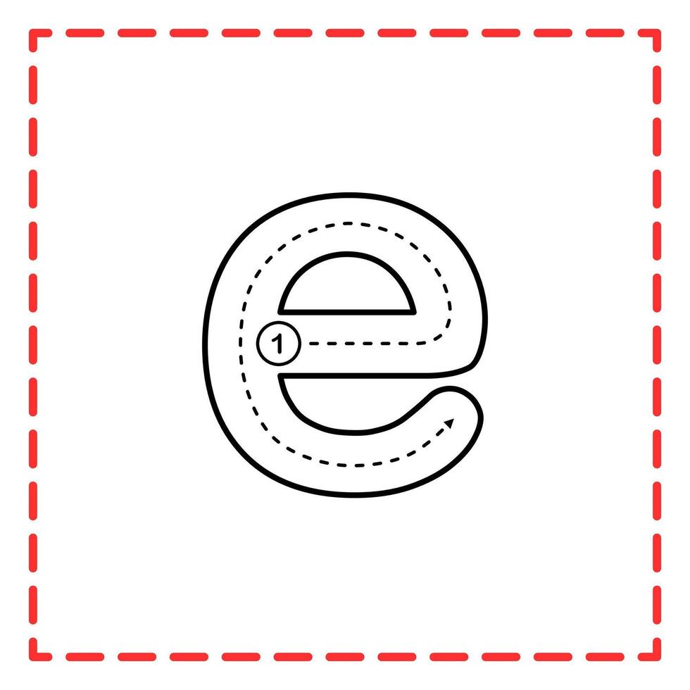 alphabet tracing ee illustration vector
