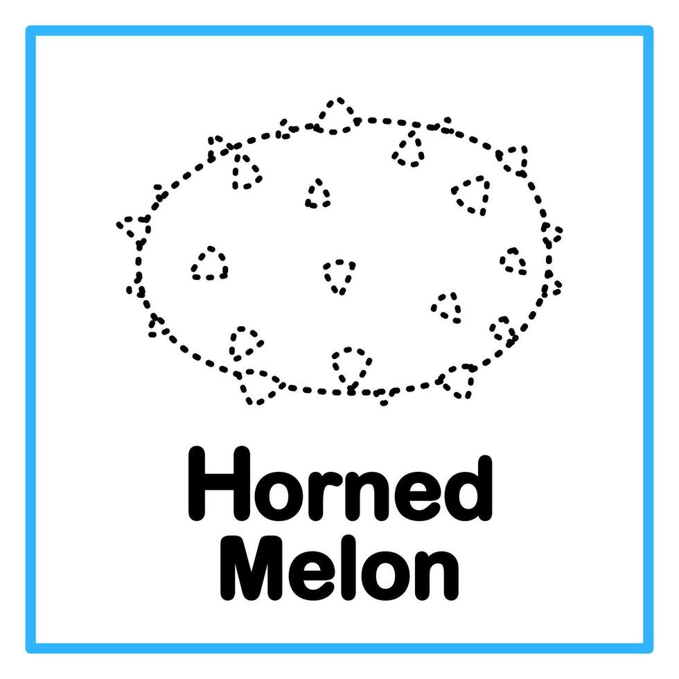tracing horned melon alphabet illustration vector