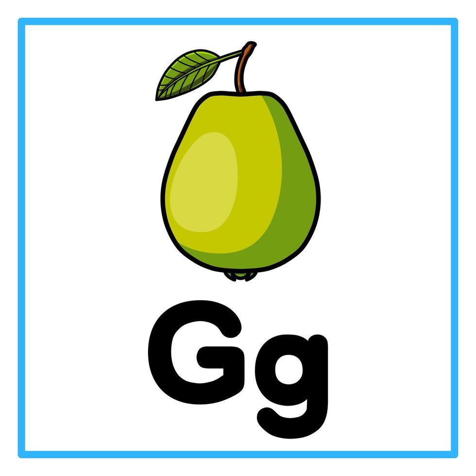 guava alphabet g illustration vector