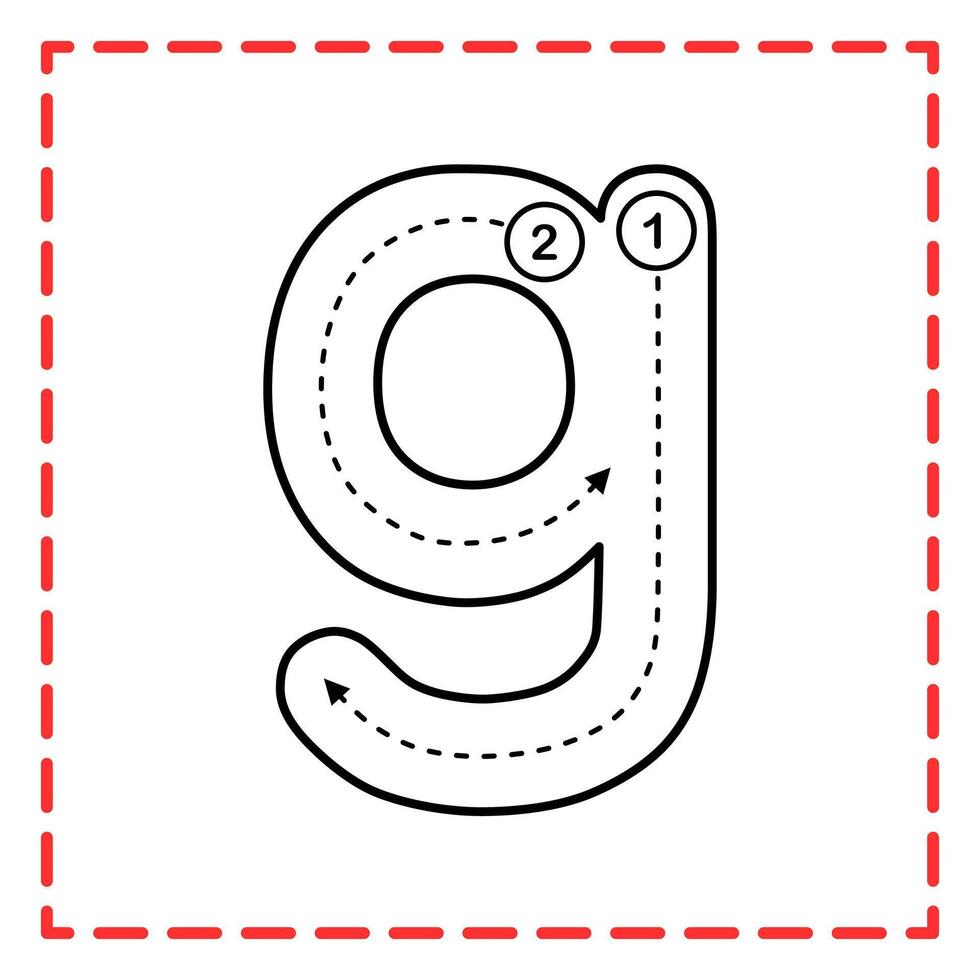 alphabet tracing gg illustration vector
