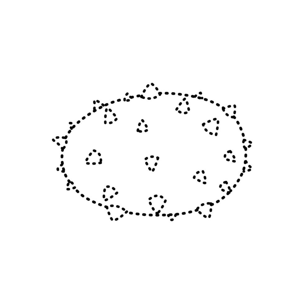 tracing horned melon illustration vector