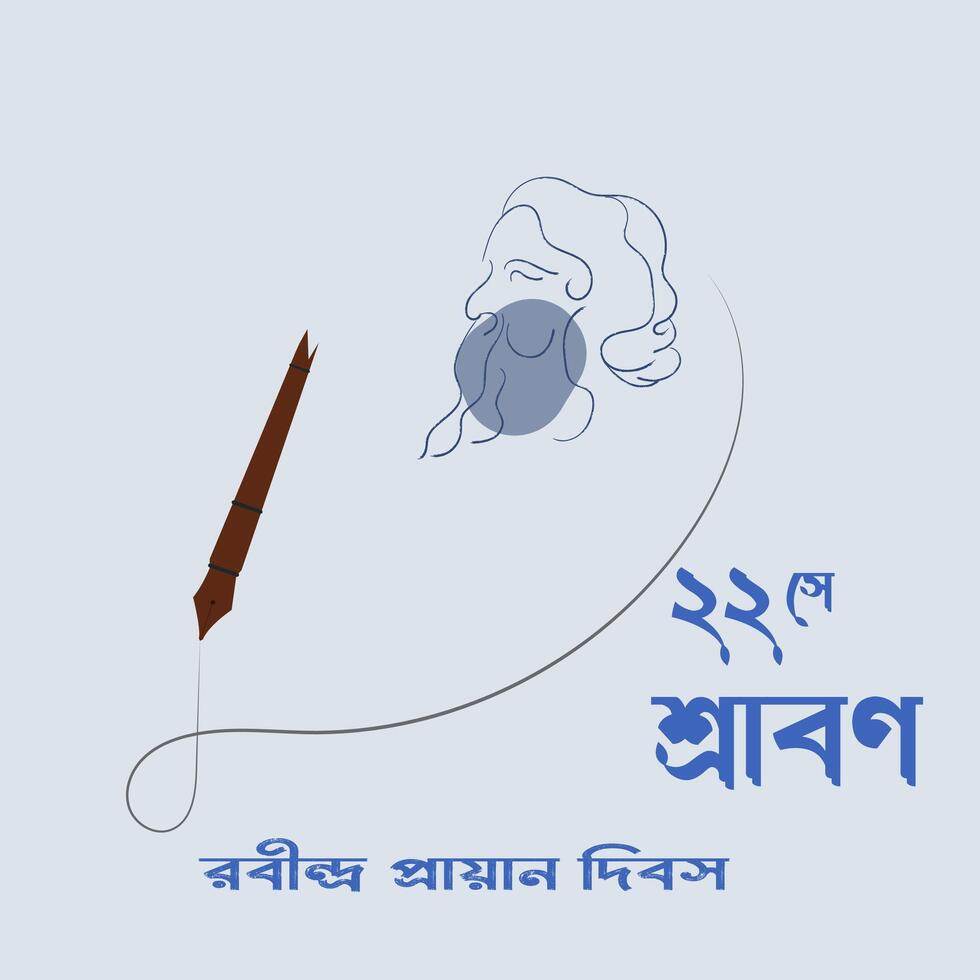 22 Shey Srabon, Rabindranath Tagore, Srabon, Rabindranath, social media post design vector