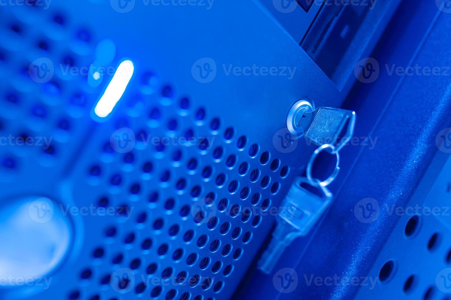 The server room tells the computer server that is working continuously. Convey the power and progress. photo