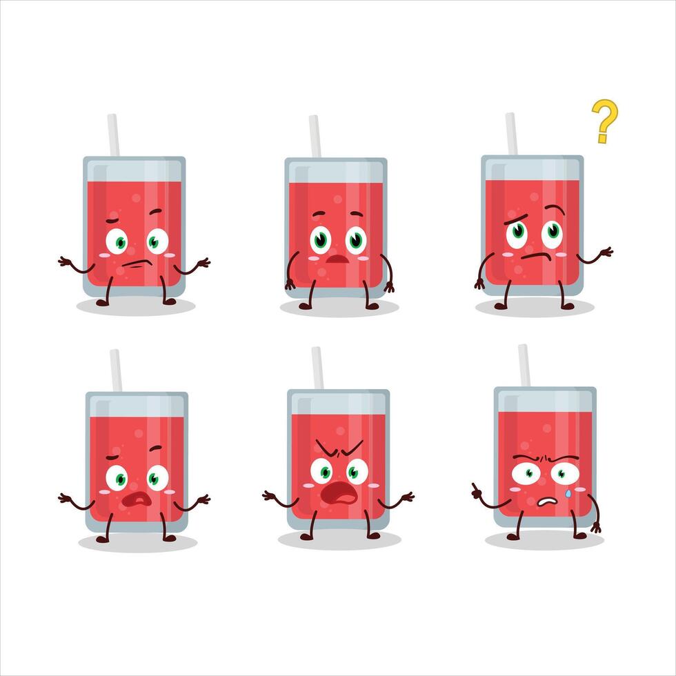 Cartoon character of watermelon juice with what expression vector