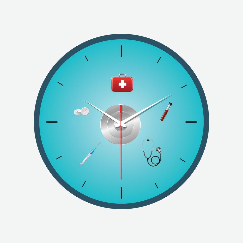 A Clock design for healthcare,doctor clock design vector