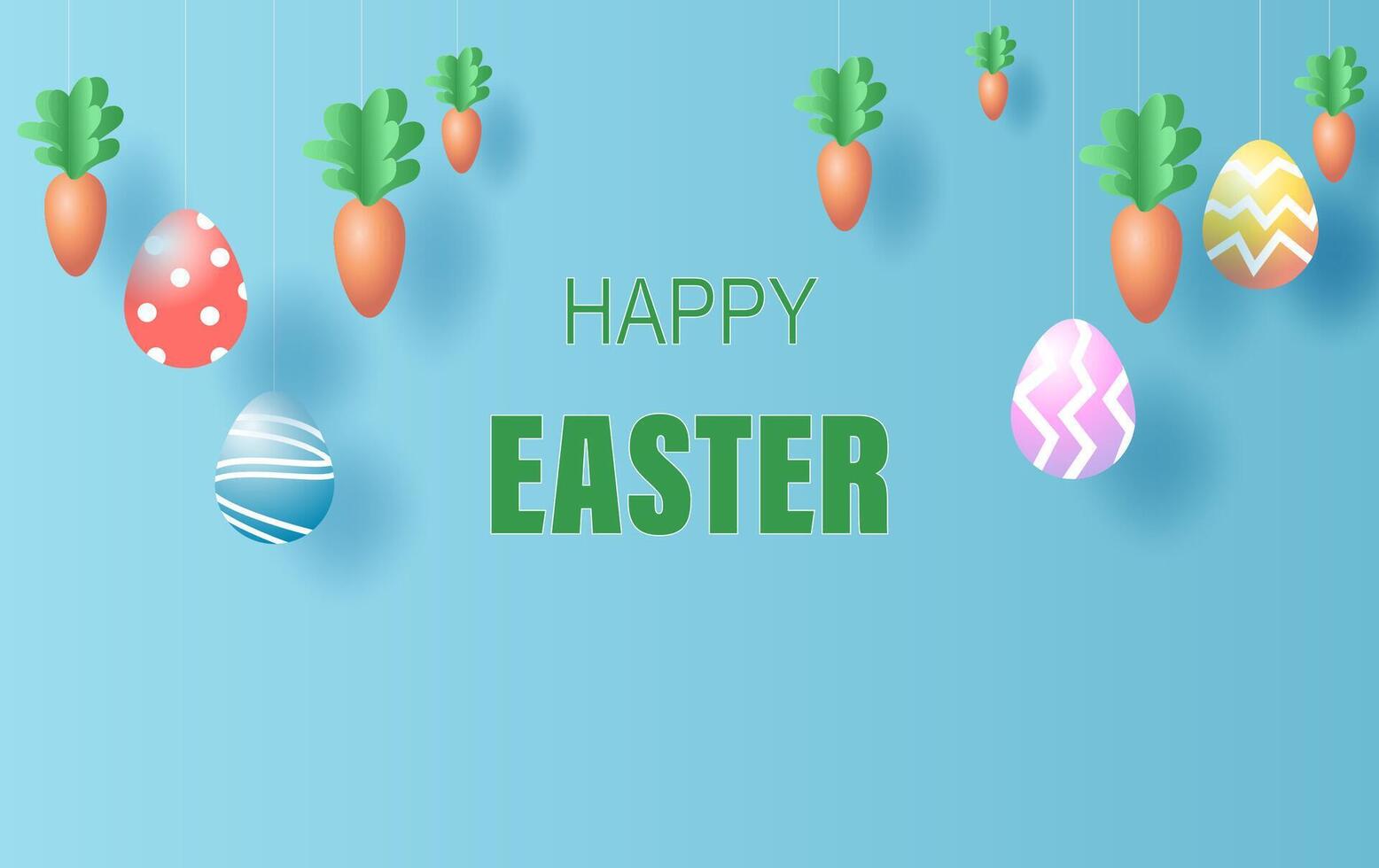 Easter day background.Creative paper art and craft style.Frame for your text banner and poster.Origami paper concept card.Plant flower colorful pastel color.vector illustration.Spring season EPS10 vector