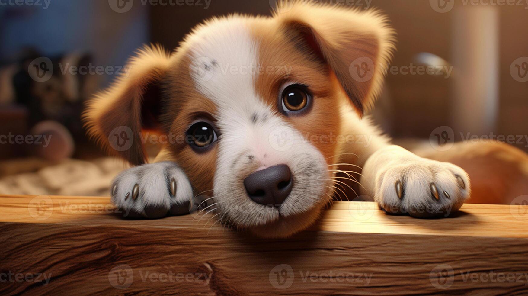 A close-up image of a cute puppy's paws and playful antics, inviting text to explore the charm and playfulness of puppyhood, background image, generative AI photo