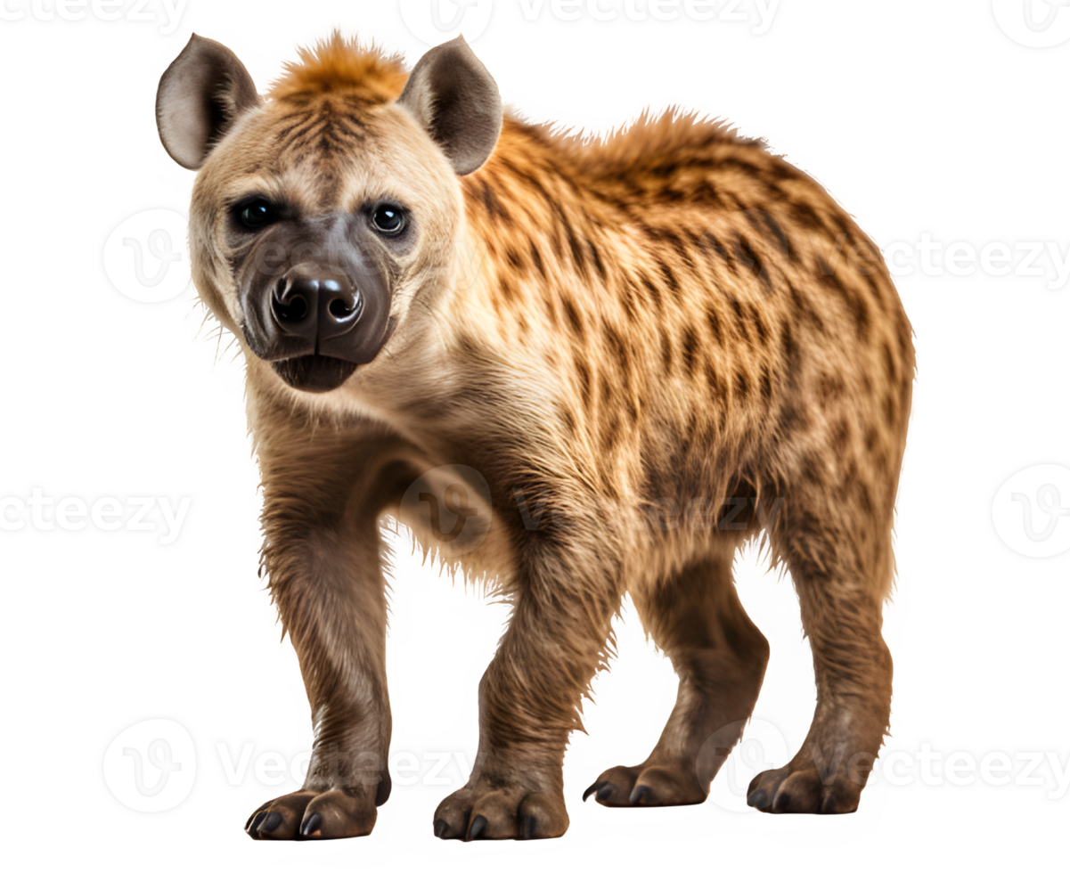 hyenas side view png ,hyena isolated on transparent background ,generative ai